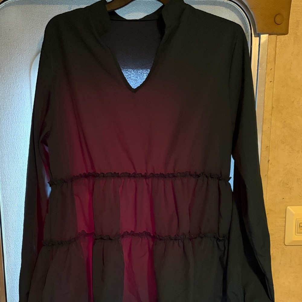SHEIN Black Long Sleeve Blouse